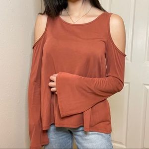 Cold shoulder long sleeve top